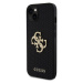 Guess PU Perforated 4G Glitter Metal Logo Zadný Kryt pre iPhone 13 Black