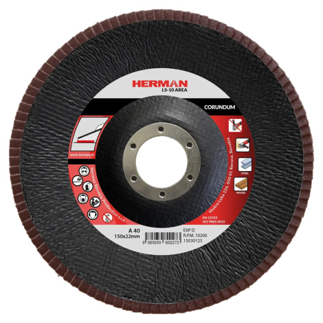 Lamelový kotúč HERMAN LS-10 Area 150mm | P40 | corundum