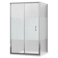 MEXEN/S - Apia Sprchovací kút 130x80, transparent / dekor, chróm + vanička so sifónom 840-130-08