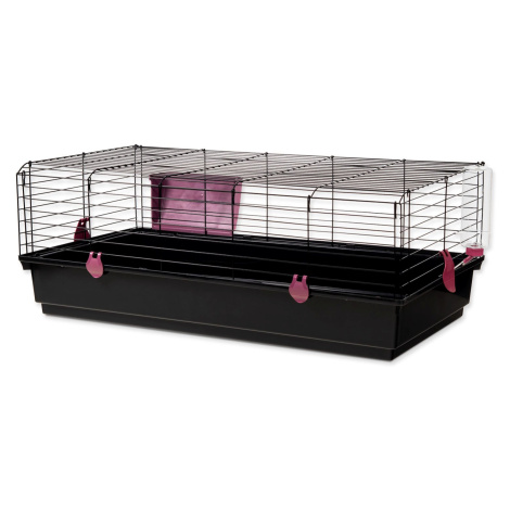 Klietka Small Animals Michal čierna, výbava fuchsiová 100x55x39cm