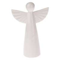 Vianočná dekorácia Biely anjel, 11,6 x 17,6 x 5,7 cm