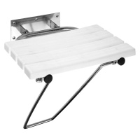 SAPHO - HANDICAP sklopné sprchové sedátko s opornou nohou, biela XH001