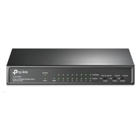 TP-Link TL-SF1009P [9-portový 10/100Mb/s stolový prepínač s 8-portovým PoE+]