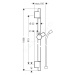 HANSGROHE - Unica'S Sprchová tyč 900 mm so sprchovou hadicou, kefovaný čieny chróm 28631340