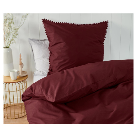 Prémiová bavlnená posteľná bielizeň, tmavočervená, štandardná veľkosť Tchibo
