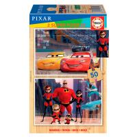 Drevené puzzle Pixar Disney Educa 2x50 dielov od 5 rokov