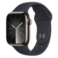 APPLE WATCH SERIES 9 GPS + CELLULAR 45MM GRAPHITE STAINLESS STEEL CASE MIDNIGHT SPORTB-M/L,MRMW3