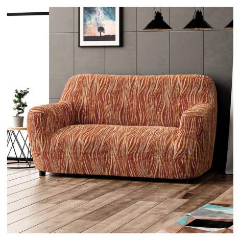 Bielastické poťahy UNIVERSO NOVÉ žíhané tehlové dvojkreslo (š. 120 - 160 cm)