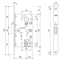 AGB - Magnetický zámok POLARIS WAVE WC 96 CIM - čierna matná (93) WC kľúč 96 mm