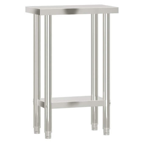 vidaXL Kuchynský pracovný stôl 55x30x85 cm nehrdzavejúca oceľ