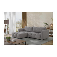 Livetastic ROZKLADACIA ROHOVÁ SEDAČKA, kompozitné drevo, textil, plast, sivá