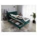 NABBI Lazio 160 čalúnená manželská posteľ s úložným priestorom svetlosivá