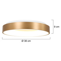 LED stropné svietidlo Ringlede, 2 700 K Ø 38 cm zlaté