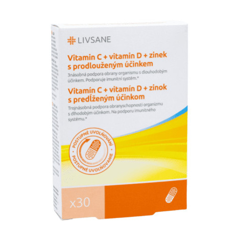 LIVSANE Vitamín C + vitamín D + zinok 30 kapsúl