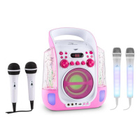 Auna Kara Liquida ružová farba + Dazzl mikrofónová sada, karaoke zariadenie, mikrofón, LED osvet