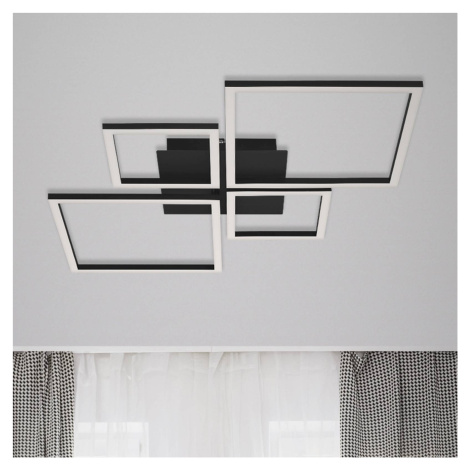 Stropné LED svietidlo Frame, Step dim, 4-pl čierna