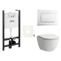Cenovo zvýhodnený závesný WC set Jika do ľahkých stien / predstenová montáž + WC Laufen SIKOJSL1