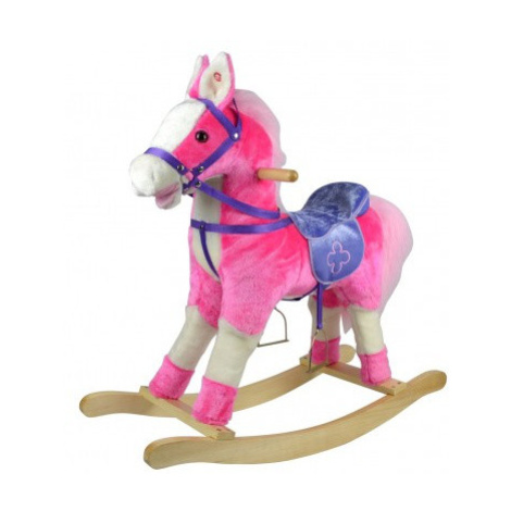 Kôň hojdaci ružový plyšový so zvukom Teddies