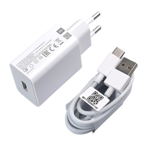 Xiaomi MDY-11-EP, USB-A 22.5W 3A + USB-C kábel, biela (Bulk)