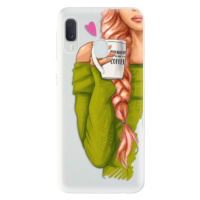 Odolné silikónové puzdro iSaprio - My Coffe and Redhead Girl - Samsung Galaxy A20e