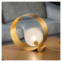 Stolná lampa Sound TL1, okrúhla, zlatý rám, G9