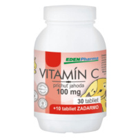 EDENPHARMA Vitamín C 100 mg príchuť jahoda 30 + 10 tabliet ZADARMO