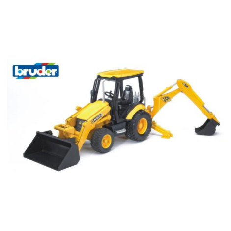 BRUDER 02427 Traktor JCB Midi CX s čelným nakladačom a rýpadlom