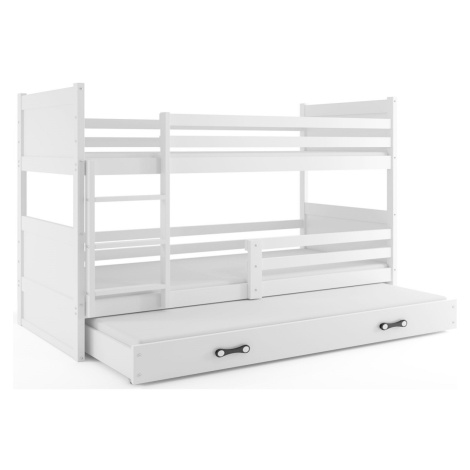 Expedo Poschodová posteľ FIONA 3 COLOR + matrac + rošt ZDARMA, 80x190 cm, biela/biela