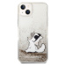 Karl Lagerfeld Liquid Glitter Choupette Eat Zadný Kryt pre iPhone 14 Max Gold