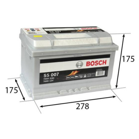 BOSCH S5 74Ah Autobatéria 12V , 750A , 0 092 S50 070