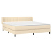 vidaXL Posteľný rám boxspring s matracom krémový 160x200 cm látka