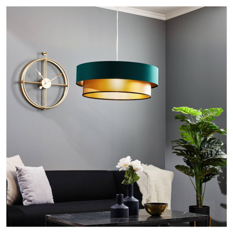 Závesná lampa Dorina, zelená/zlatá Ø 60 cm Maco Design