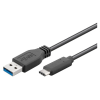 PremiumCord Kábel USB 3.2 konektor C/male - USB 3.0 A/male, čierny, 1m