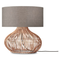 Stolová lampa s textilným tienidlom v béžovo-prírodnej farbe (výška 60 cm) Kalahari – Good&M