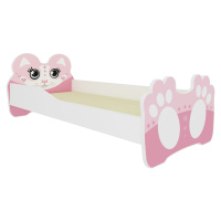 NABBI Pinkie detská posteľ s matracom 80x160 cm biela / ružová