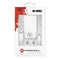 Sieťová nabíjačka Forcell s káblom USB typ-C - 2,4 A biela