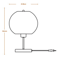 LEDVANCE Guľová stolová lampa, hnedá, vlnitá lepenka, oceľ, E27