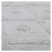 Biely ručne vyrobený koberec Nattiot Orlando, 120 x 170 cm