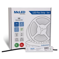 McLED  LED páska - sada 2 m, 240 LED/m, NW, 6 W/m, DC 24V, 520 lm/m, CRI90, IP67, 10 mm, vodič 3