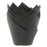 Čierne papierové košíčky na mafiny tulipán 200 ks - House of Marie