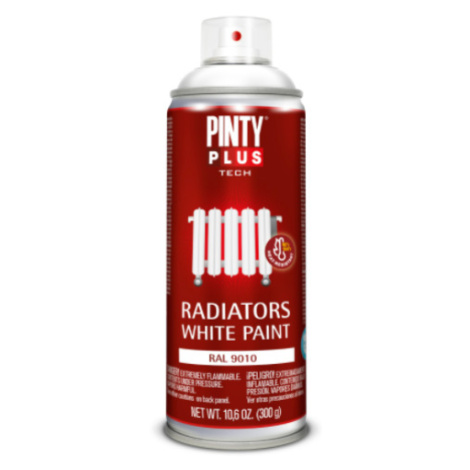 PINTY PLUS TECH - Farba na radiátor v spreji RAL 9010 - biela 400 ml