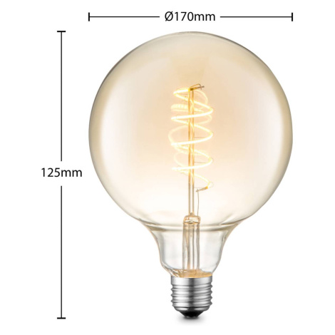 Lucande LED E27 G125 4W 2 700 K stmieva jantárová