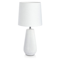 Biela stolová lampa Markslöjd Nicci, ø 19 cm