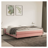 vidaXL Posteľný rám na boxspring ružový 180x200 cm zamat