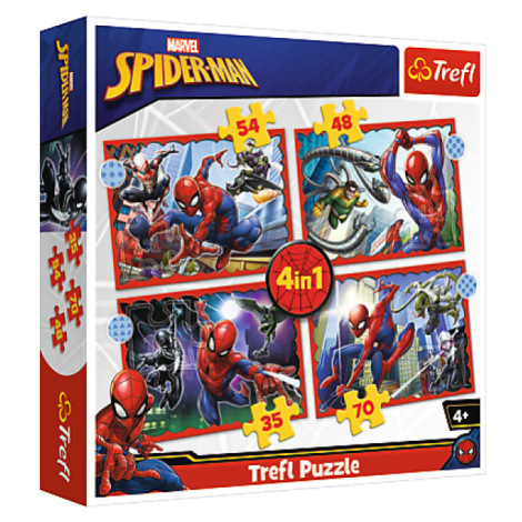 Trefl Puzzle 4v1 - Hrdinský Spiderman / Disney Marvel Spiderman