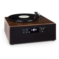 Auna Connect Vinyl Cube, gramofón, 40 W max., internet/DAB+/FM, USB, hnedý