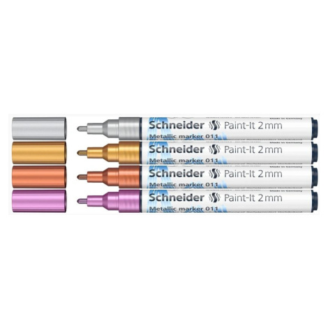 SCHNEIDER - Metalické markery v sade mix (zlatá, strieborná, fialová, medená) 4 ks Schneider Electric