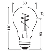 OSRAM LED Vintage E27 4,9W 2 700K Spiral Filament zlatá