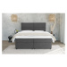 Tmavosivá čalúnená dvojlôžková posteľ s úložným priestorom s roštom 160x200 cm Rico – Ropez