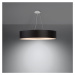 Čierne závesné svietidlo s textilným tienidlom ø 80 cm Herra – Nice Lamps